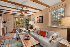 Living Room: Enjoy vibrant decor and natural light.