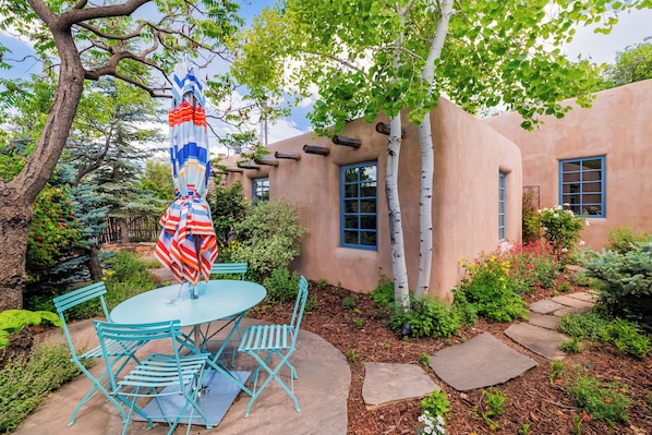 Enjoy the quiet courtyard and dine alfresco.