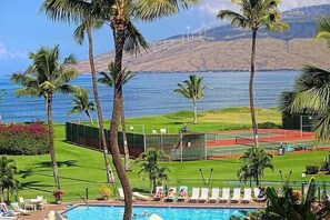 Take advantage of the resort's tennis courts with stunning ocean vistas, perfectly complementing the beachfront access just steps away.