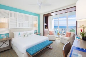 Unit with 1 King bed. Exact unit will be assigned upon arrival. Views, colors, and decor may vary.
