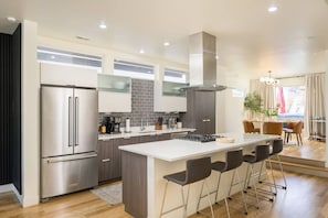 Beautifully updated, fully stocked open concept kitchen