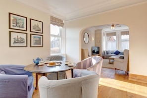 Table and tub chairs - ideal for tea or for games or jigsaw puzzles