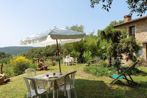 Furniture, Table, Outdoor Furniture, Chair, Shrub, Outdoor Table, Garden, Kitchen & Dining Room Table, Backyard, Shade