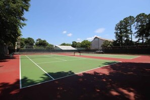 Two full size tennis or pickle ball courts.