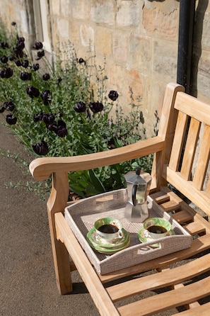 Hall Cottage - a sunny spot for a cup of coffee