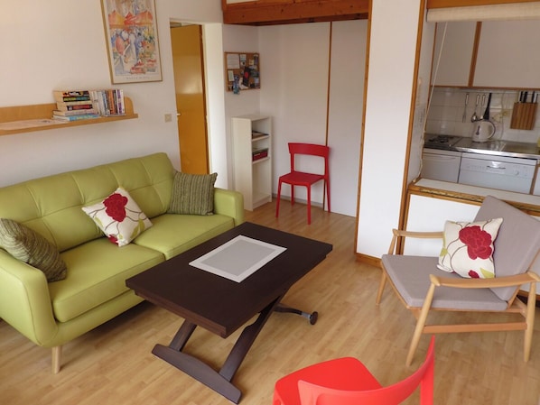 living room and kitchen
