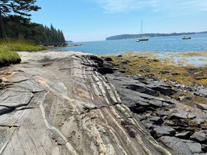 Shoreline at the point in front of house
