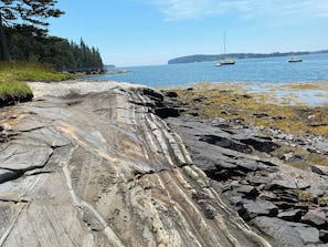 Shoreline at the point in front of house