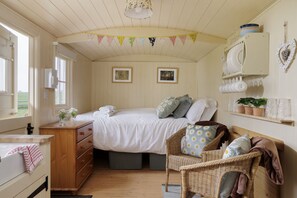 comfortable double bed with storage underneath