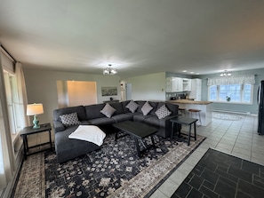 Large sectional couch in room