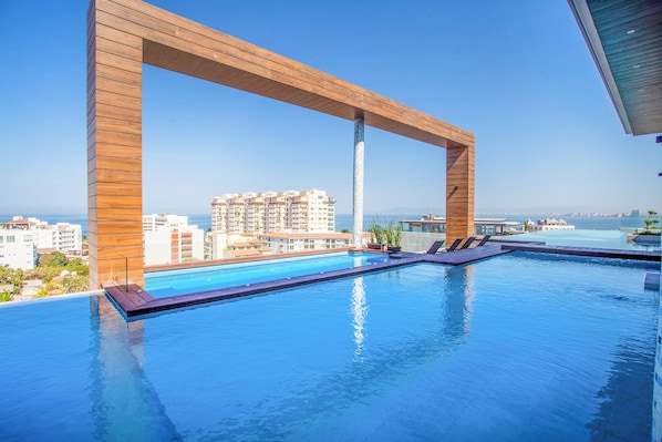 Enjoy one of the best rooftop pools in the Romantic Zone