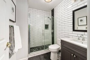 The freshly renovated 1st floor en suite bathroom