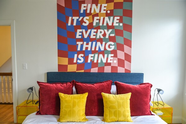 Too cool not to post. This colorful bedroom is giving major Instagram energy—sleep here, snap here