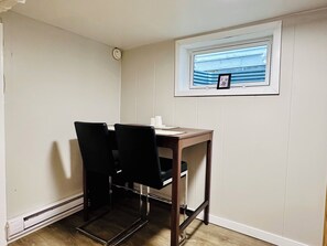 Dedicated dining and work area. 
