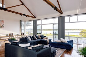 Living space and waterfront view
