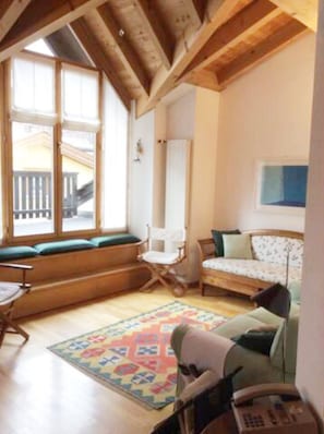 living room and terrace