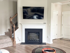 Electric fireplace in living room