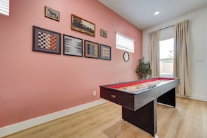 Shuffleboard in the living room