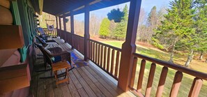 Full porch for lounging, dining, or stargazing.