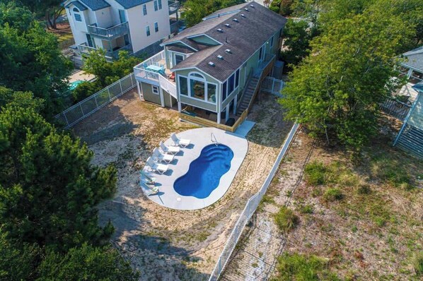 Private saltwater pool built in 2023