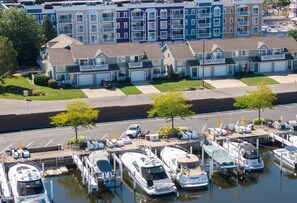 The drone view from above the marina