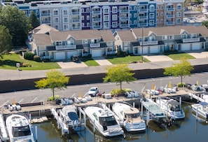 The drone view from above the marina