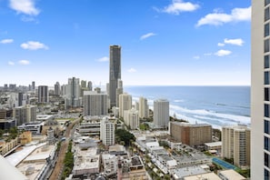 Stunning ocean and city views from the balcony