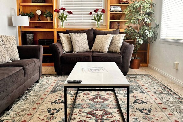 The living room of the 2 bedroom house