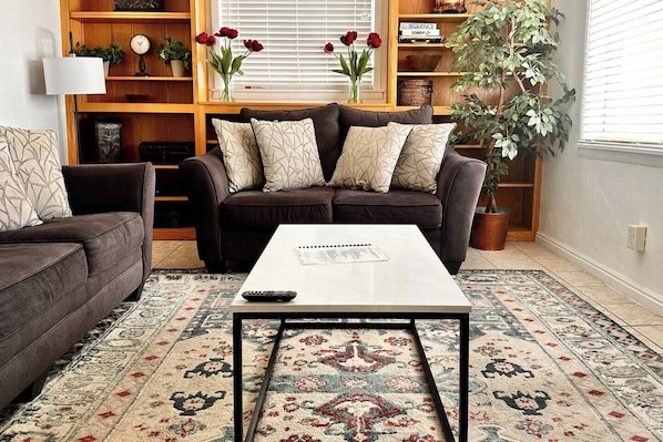 The living room of the 2 bedroom house