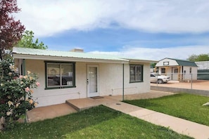 The outside of the 2 bedroom house