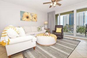 Sterling Shores 302 - Living Area with Balcony Access