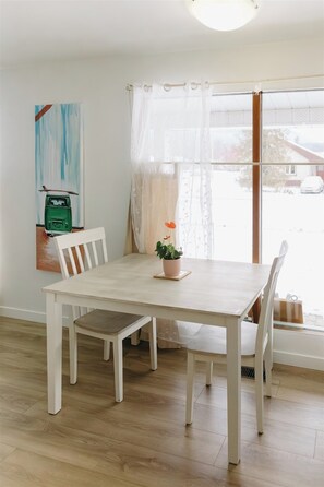 Cozy dining area with plenty of natural light