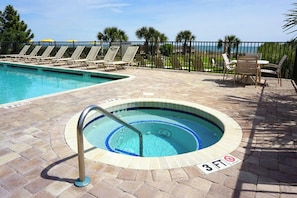 Evenings are for soaking in the hot tub.
