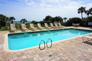 Take a cool dip in the pool after a fun day at the beach.