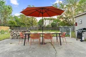 Savor meals al fresco in the outdoor dining area