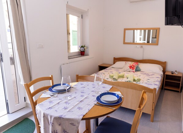Dining area and bed
