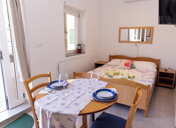 Dining area and bed