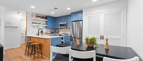 Kitchen and Dining with seating for 8
