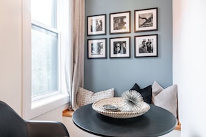 Relax in the cozy window nook and soak in the atmosphere of Stratford’s historic theatre district.