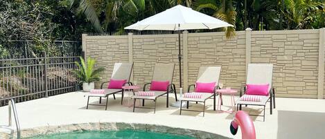 Relax in your private inground pool
