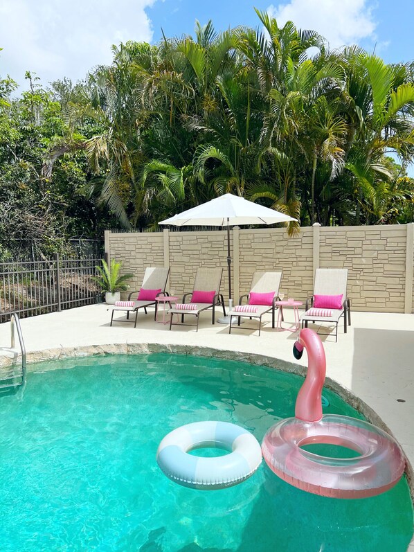 Relax in your private inground pool
