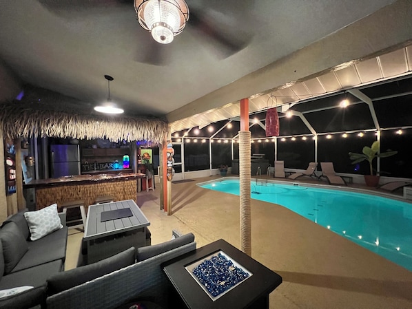 Lanai and pool area