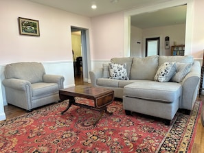 Sofa pulls out to queen bed