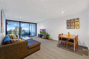 A comfortable and stylish living room, designed for relaxation.