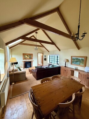 Meadow Cottage living area and dining space