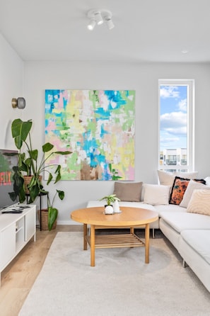 Make your stay memorable with our apartment's simple but cozy living space
