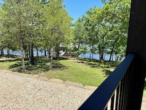 Lakefront Cabin Boat Dock from Deck