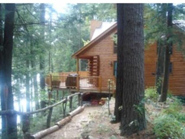 View of cabin from parking area
