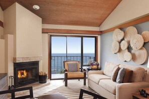 Spacious living area with sleeper sofa (View not guaranteed-assigned at Check-in)