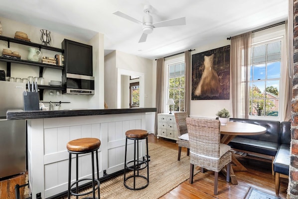 Whether it’s coffee at sunrise or wine at dusk, this space is designed for comfort.